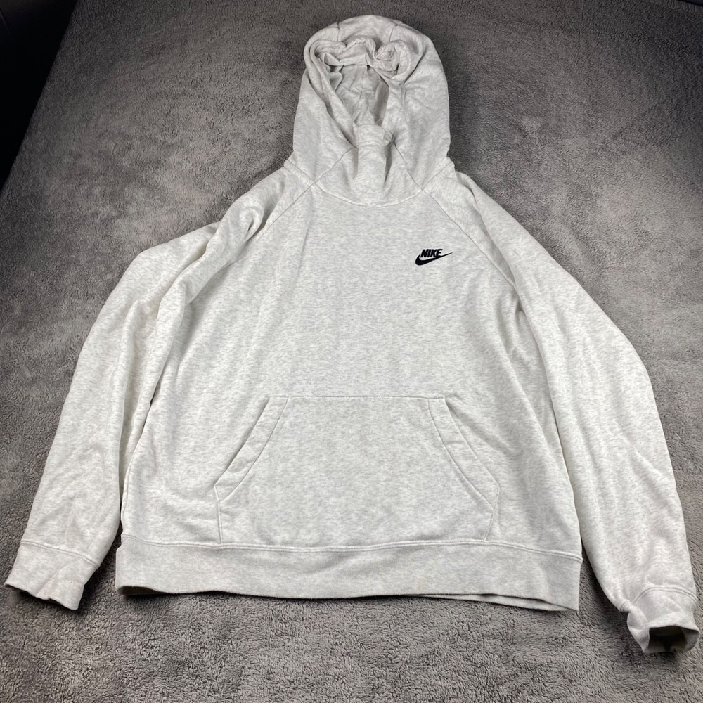 Nike Hoodie Womens Size Large Off White Roll Neck Sweatshirt Sweater Pullover